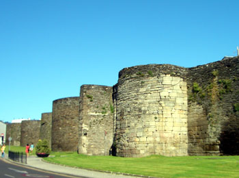 A section of the complete Roman walls around Lugo