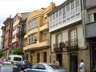 Street of varying styles in Galicia, Noia