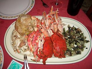 A seafood plata at the Ferrador restaurant