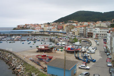 Looking across to the port and portside bay area of Finisterre