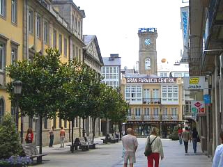 A street scene in Lugo's old town