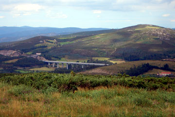 View looking inland at the new Santiago motorway