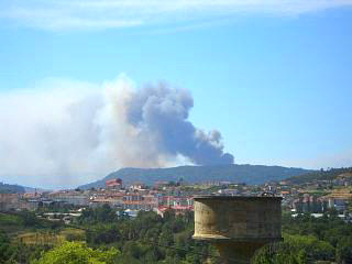 A fire near Ourense city