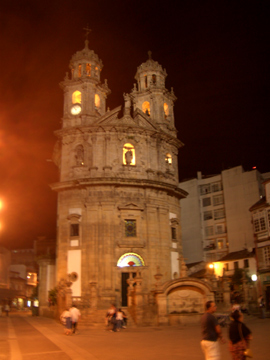 The Pilgrims chapel in Pontevedra old town at night