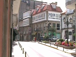 The main street in A Pobra do Caraminal's port