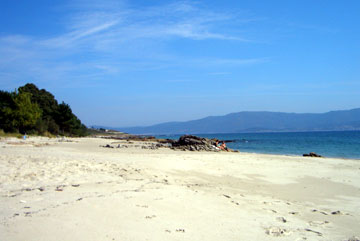 The beach looking away from the sun