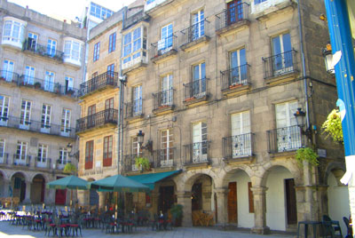 A plaza in the old town of Vigo city