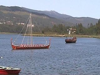 Viking lonboat at Catoira